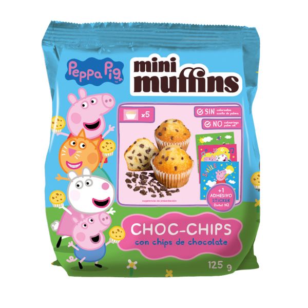 PEPPA PIG MINI MUFFIN CHOCO CHIPS 5 PZ X 125 GR
